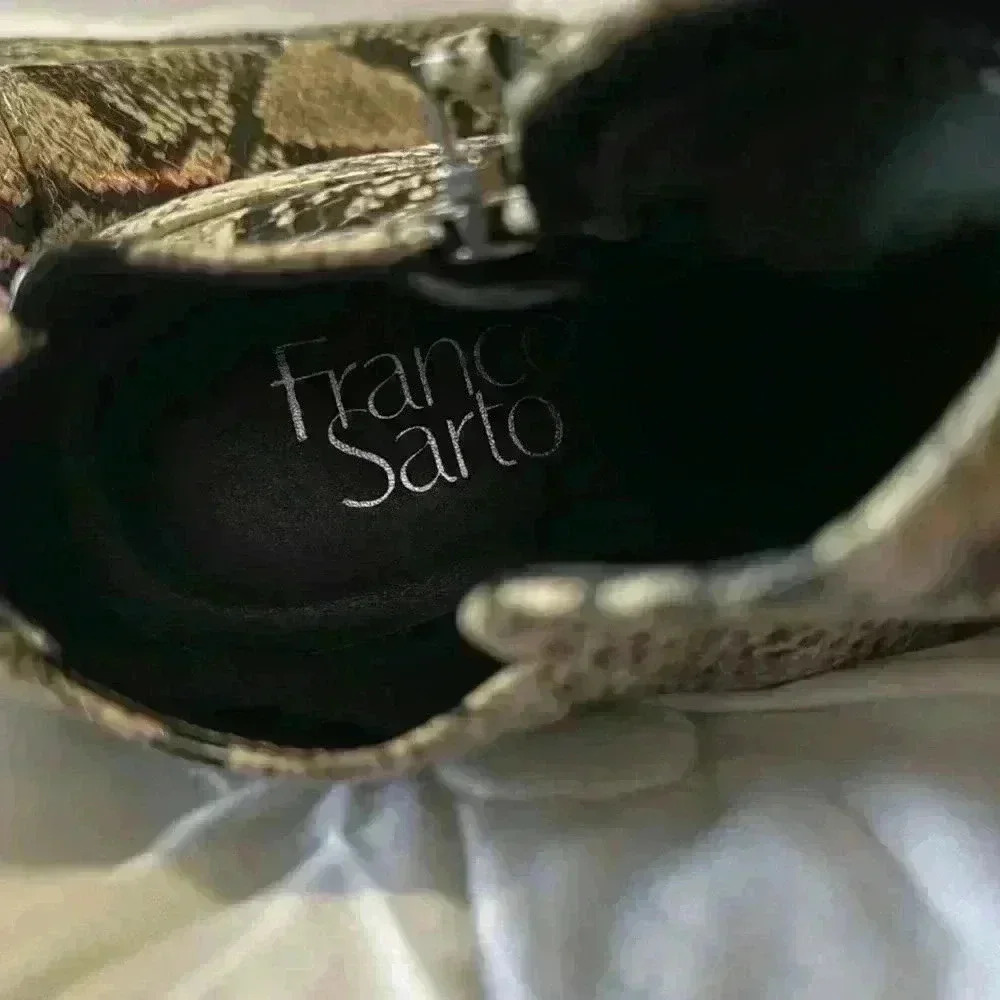 Franco Sarto Booties Snakeskin Print Size 7 - Picture 4 of 9